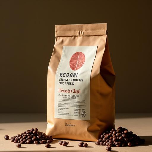 Retail bag of a seasonal single-origin coffee.